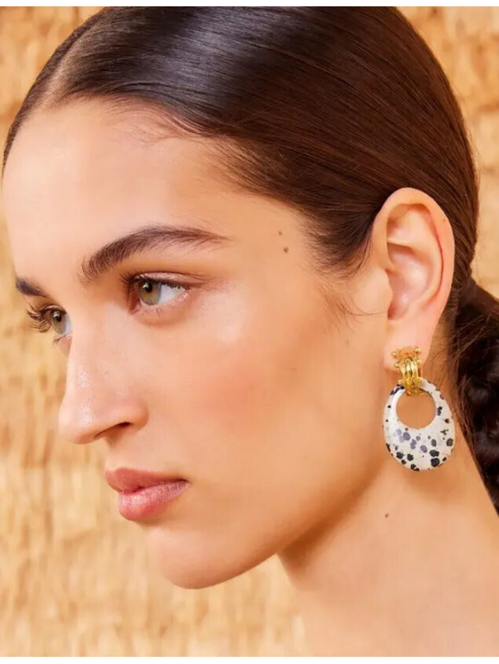 Ulla Johnson Nalani Geo Stone Hoop Earrings $450 NEW IN BOX, J216